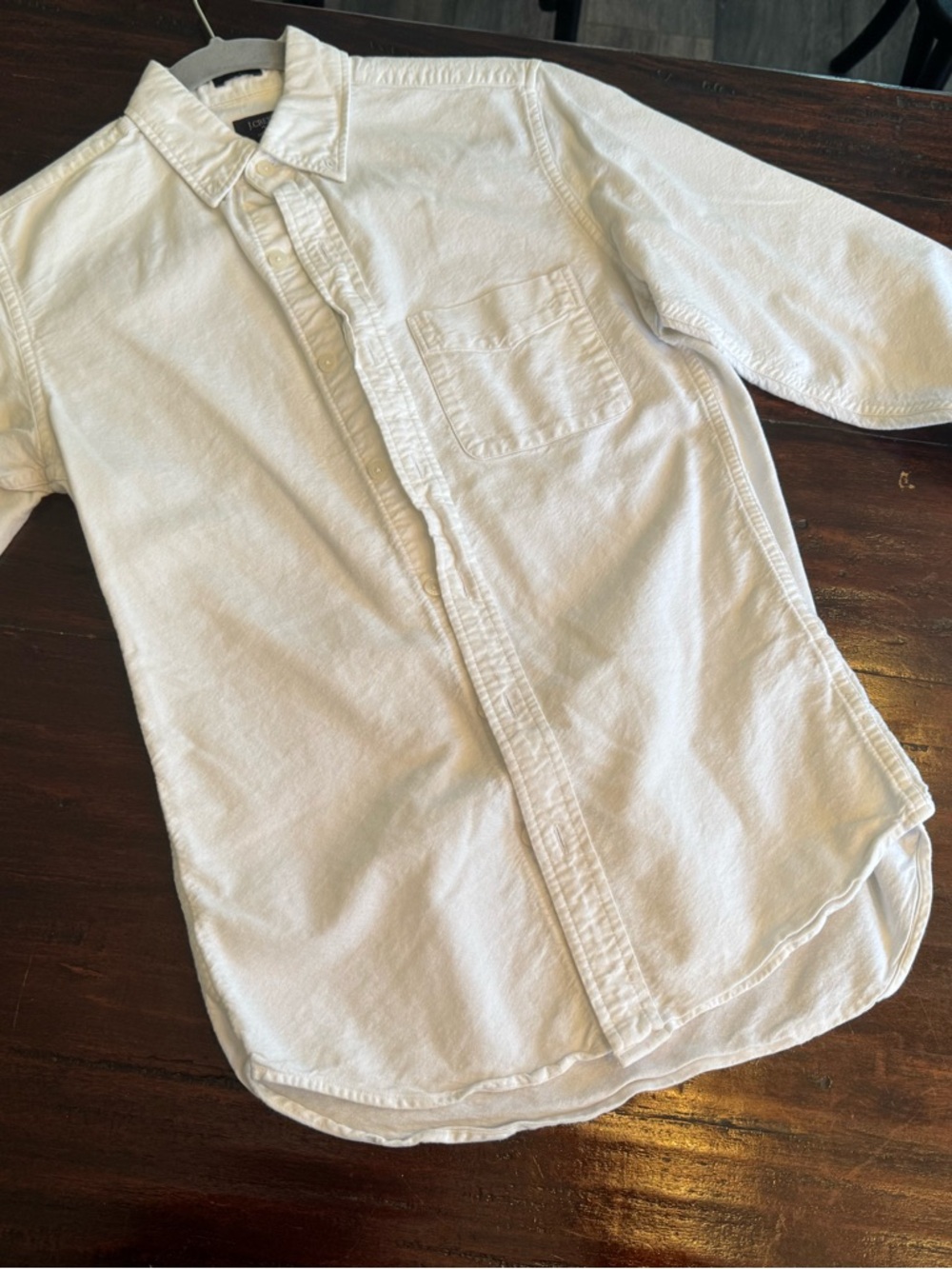 J. Crew White Slim Oxford button down Shirt